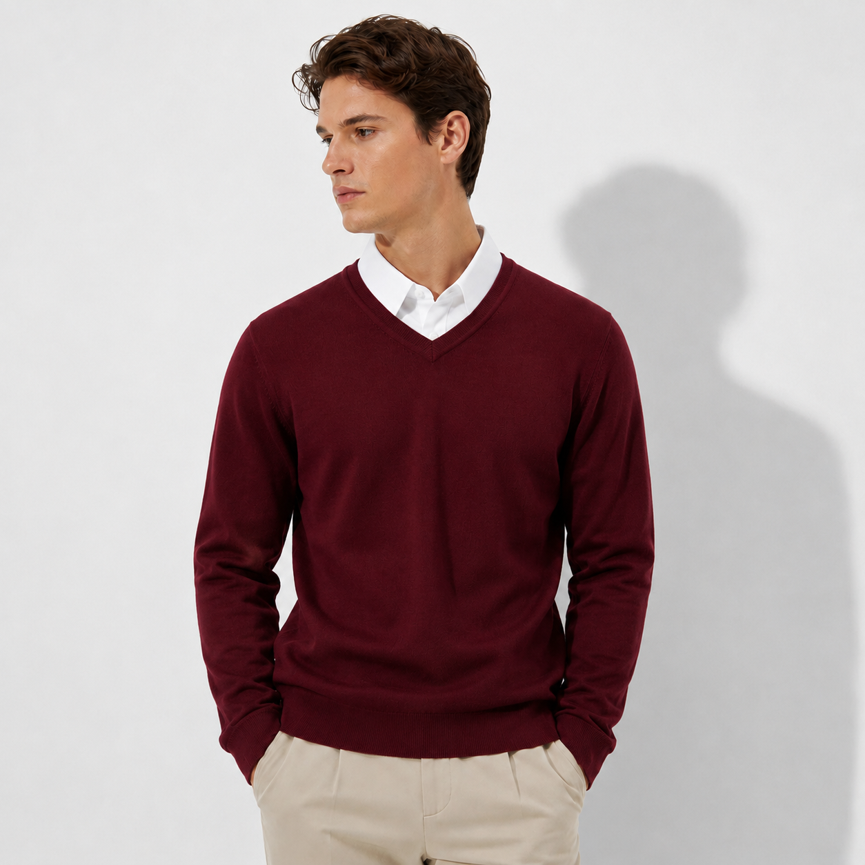 Men’s Classic V-Neck Knit Sweater