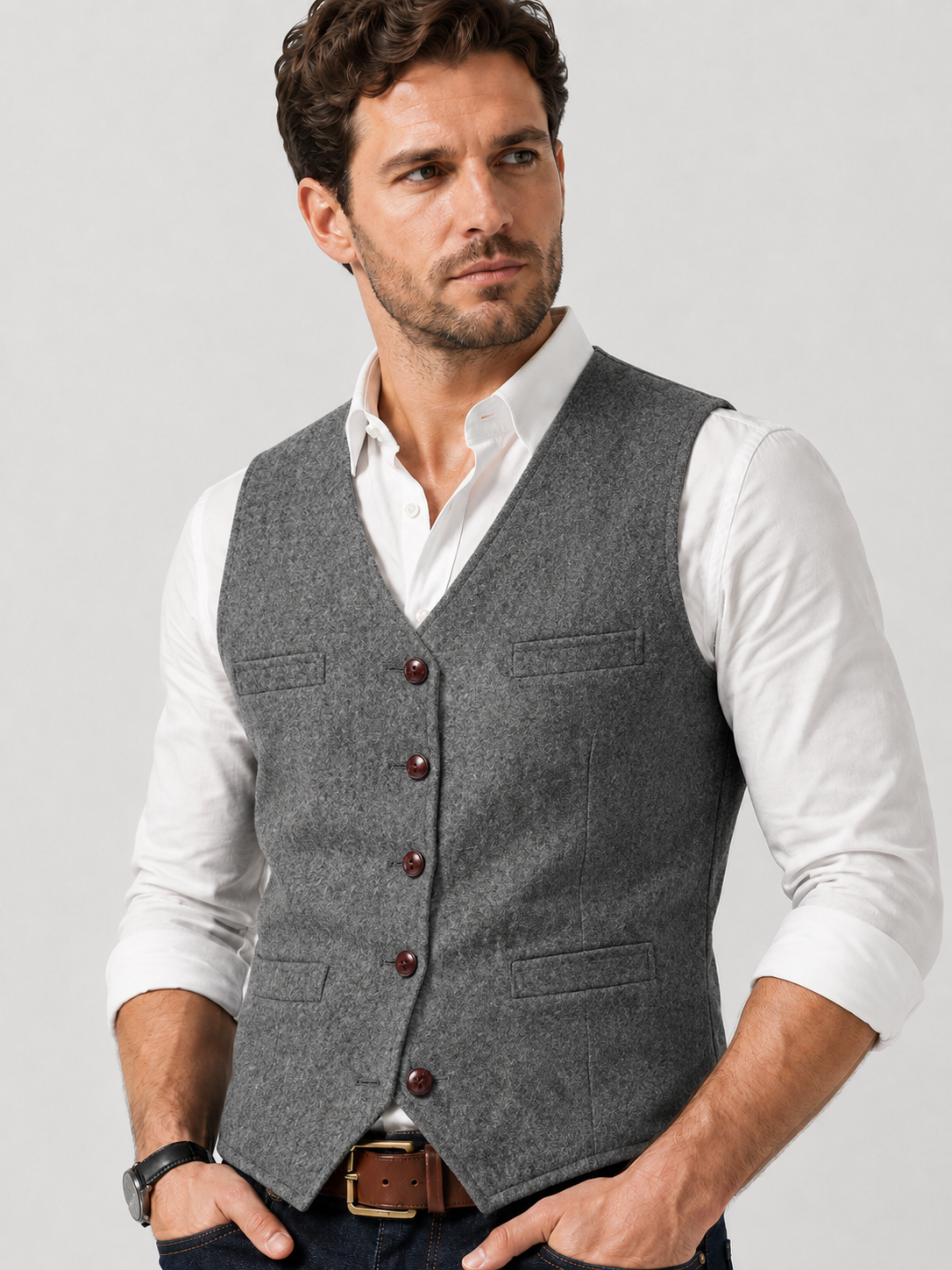 Men’s Classic Textured Tailored Vest