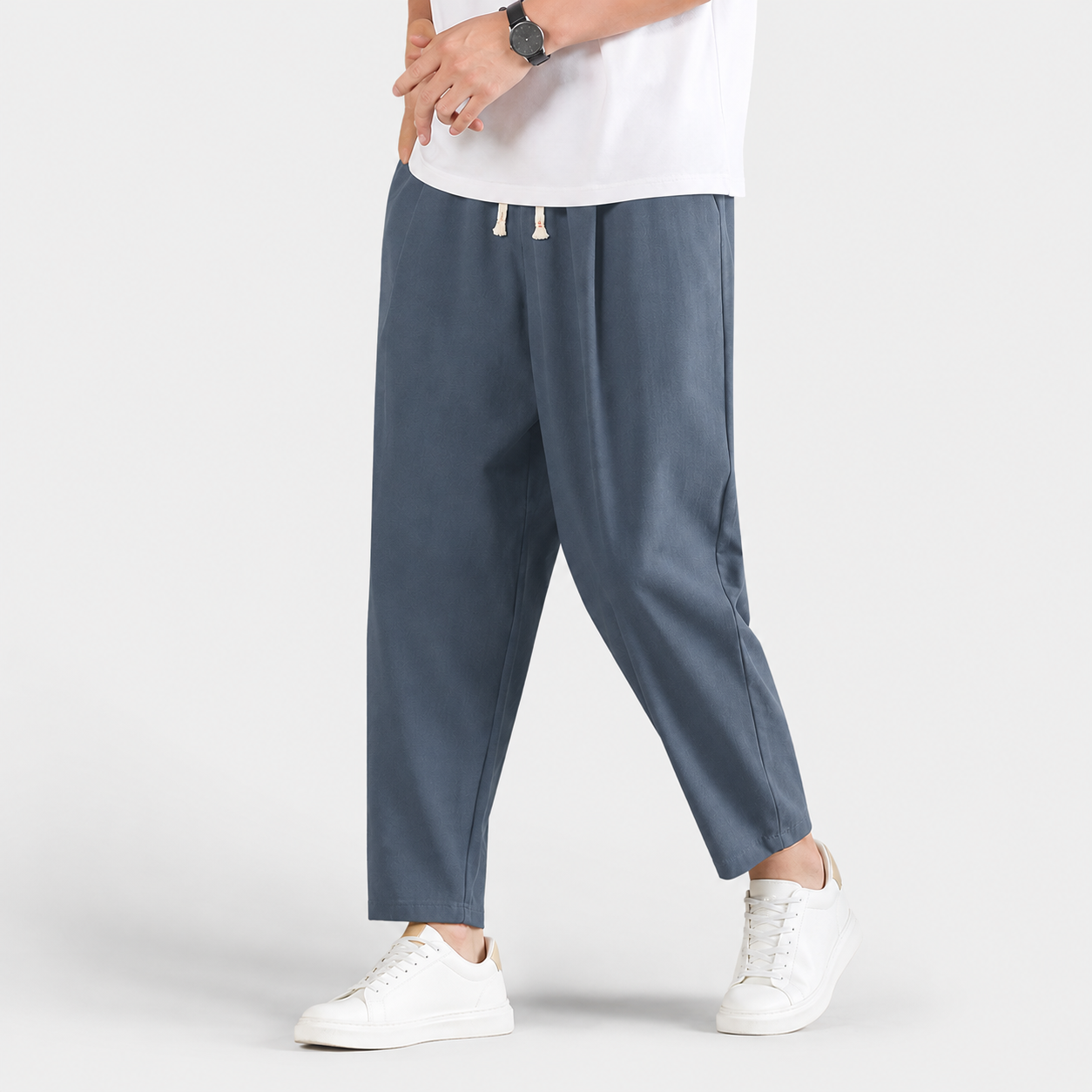 Men’s Lightweight Linen-Blend Relaxed Trousers