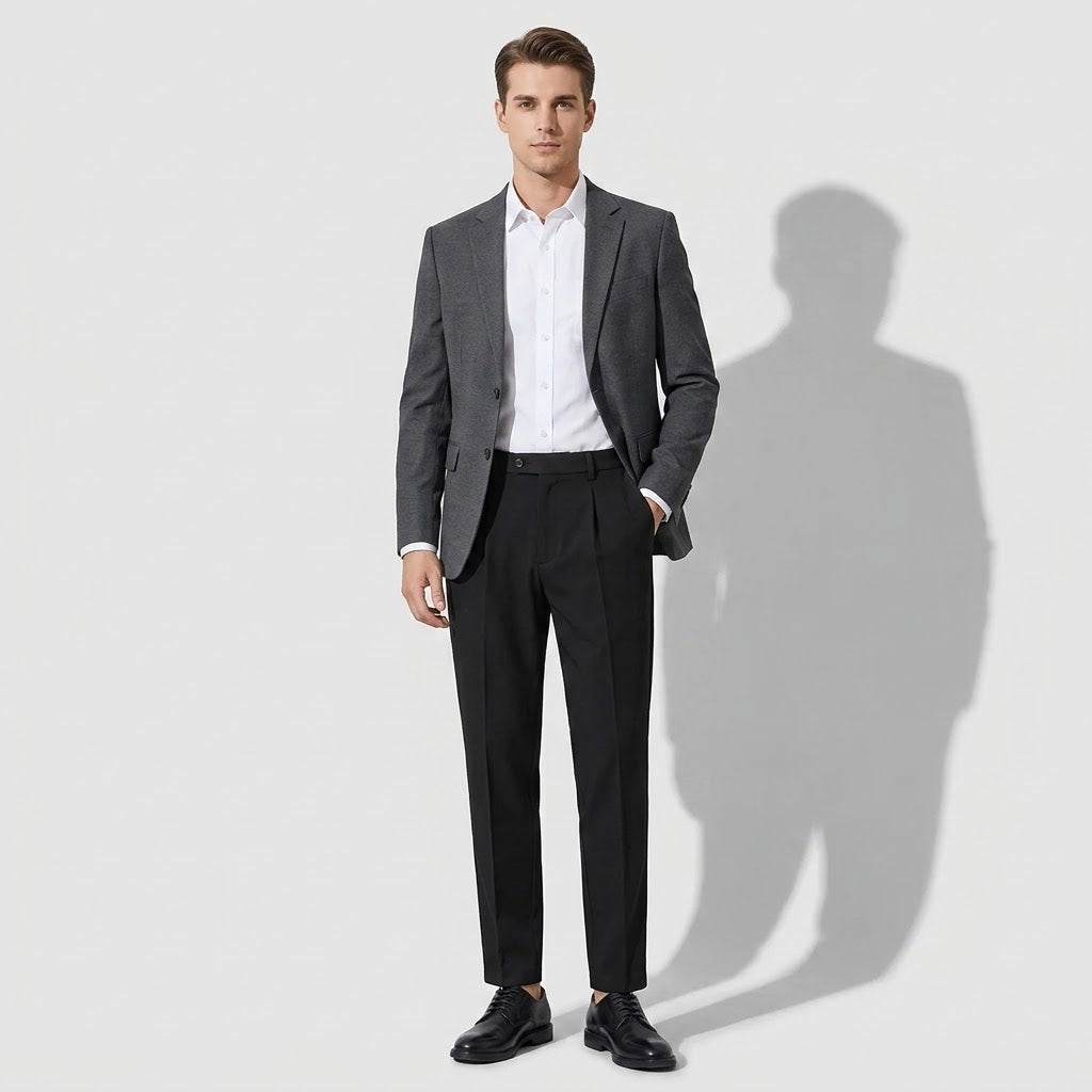 Men’s Tailored Straight-Leg Wool Trousers