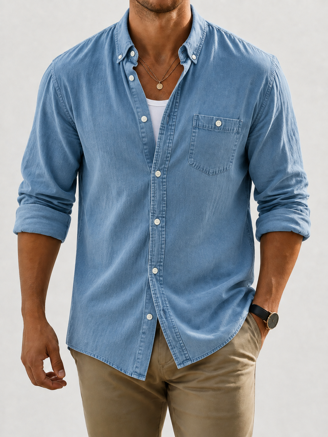 Men’s Classic Cotton Denim Shirt