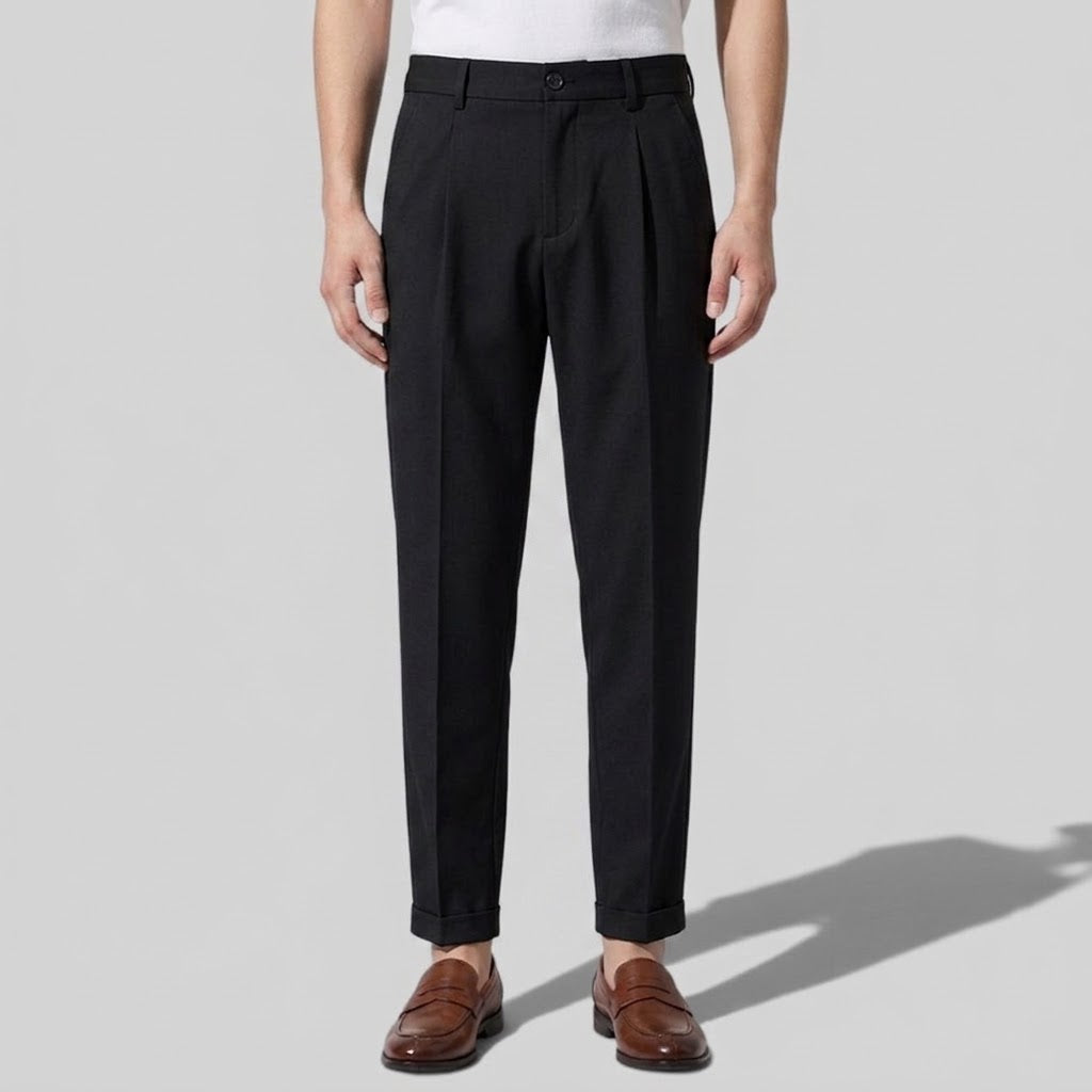 Men’s Tailored Straight-Leg Wool Trousers