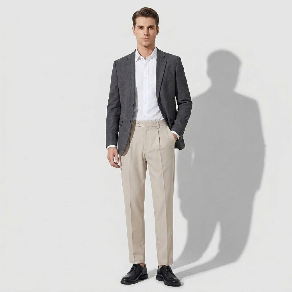Men’s Tailored Straight-Leg Wool Trousers