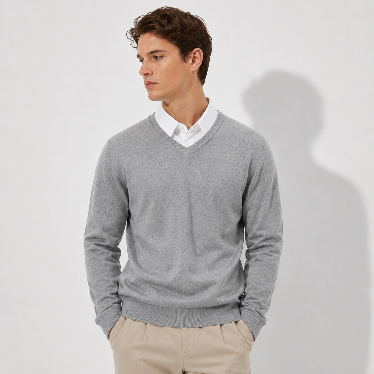 Men’s Classic V-Neck Knit Sweater