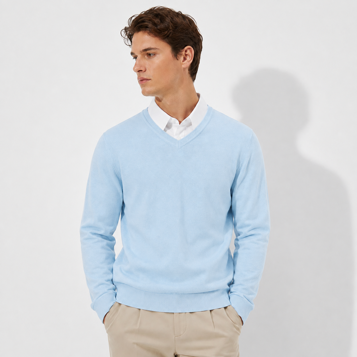 Men’s Classic V-Neck Knit Sweater