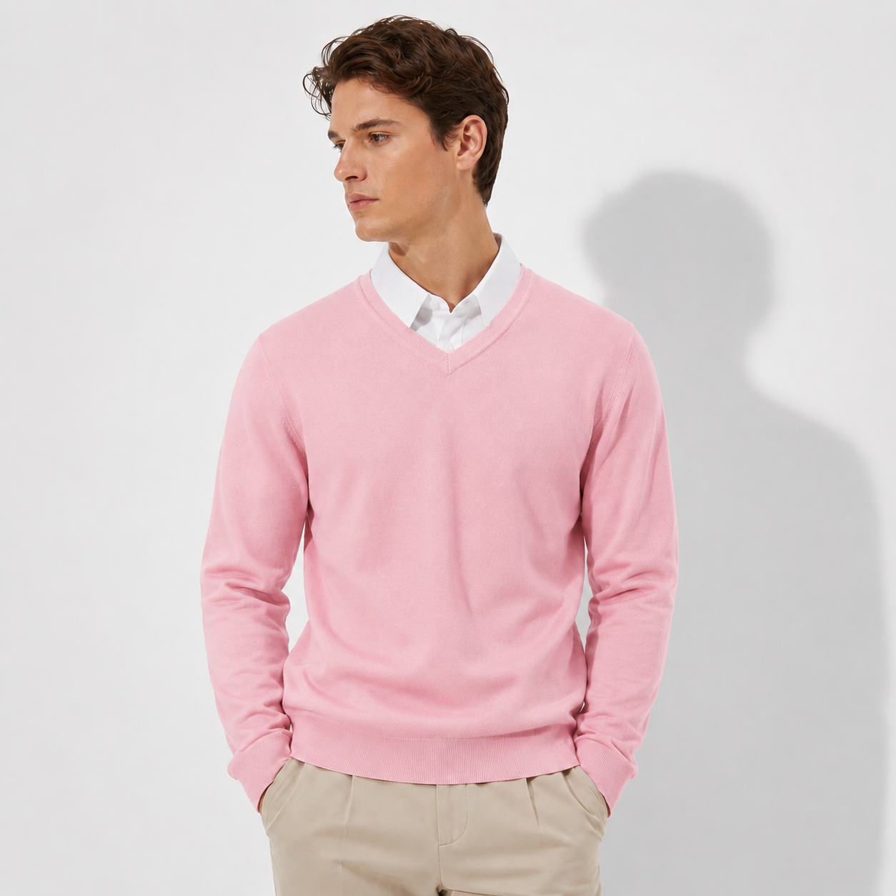 Men’s Classic V-Neck Knit Sweater