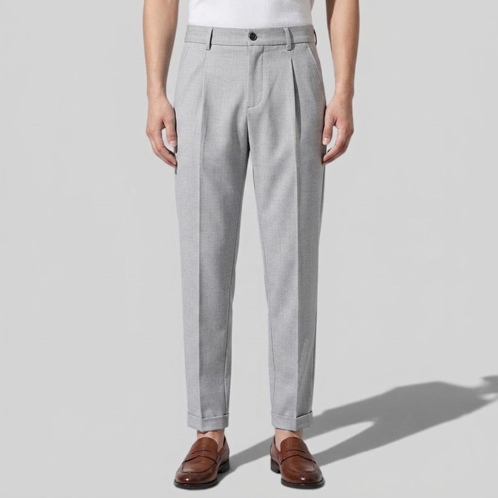 Men’s Tailored Straight-Leg Wool Trousers