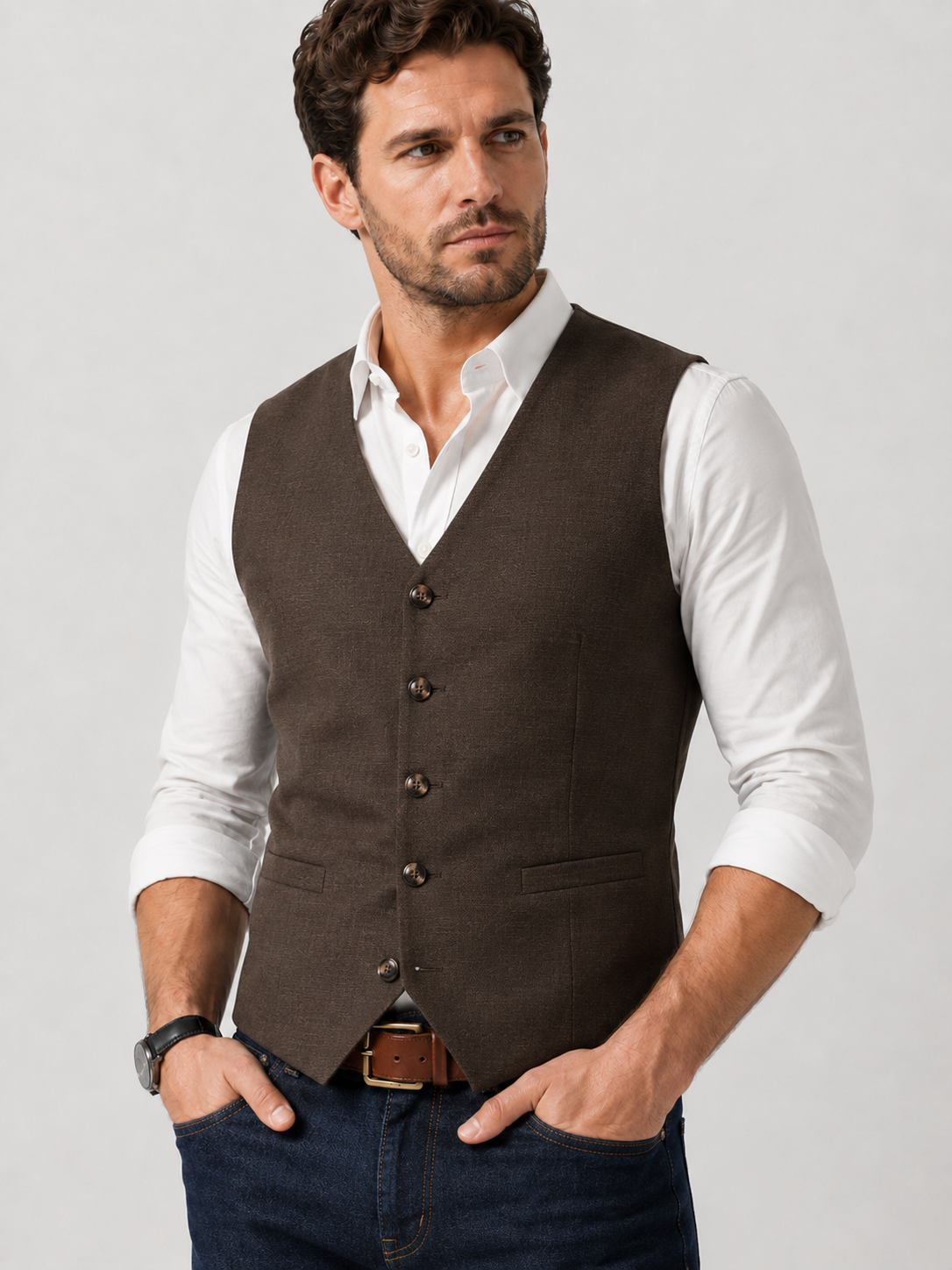 Men’s Classic Textured Tailored Vest