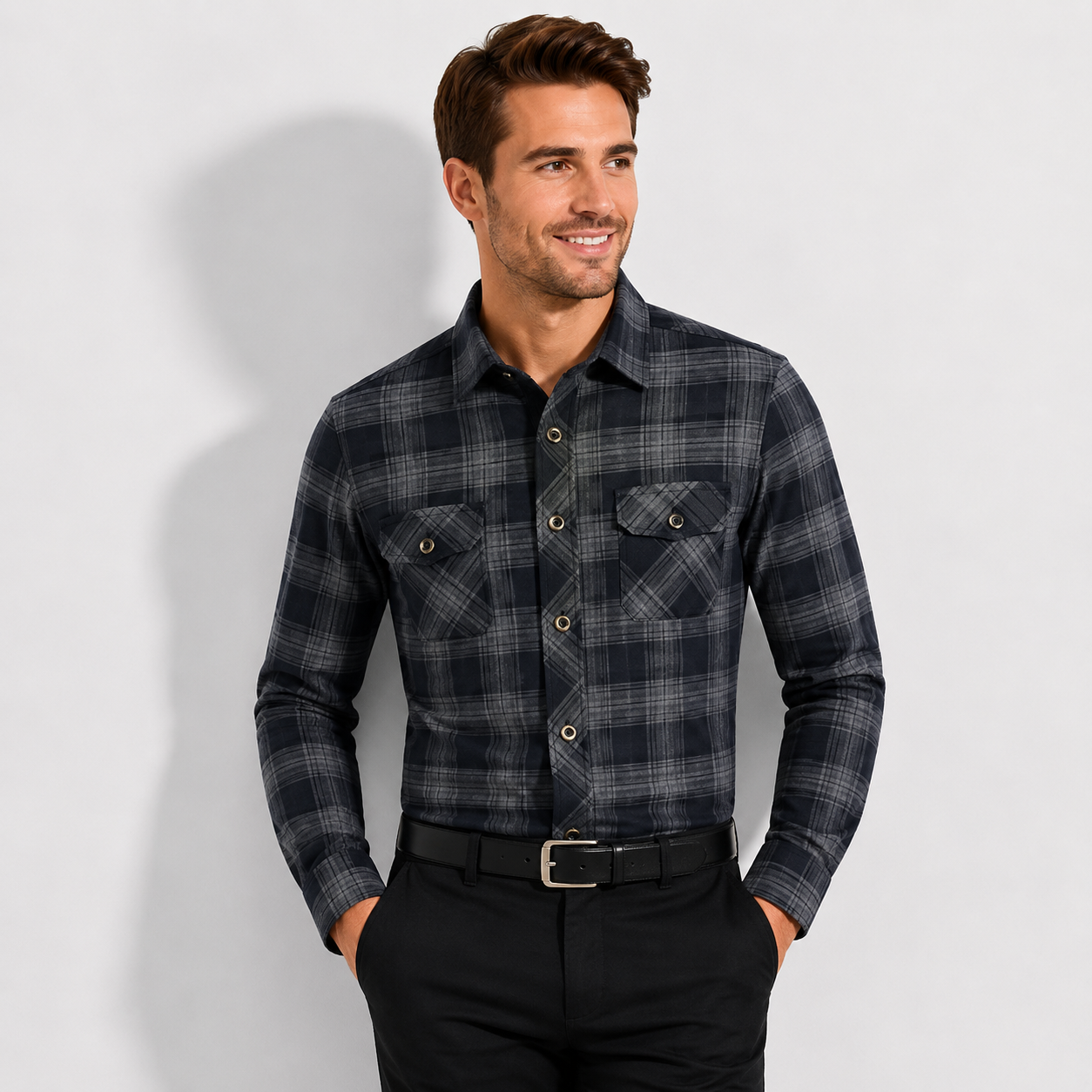Men’s Brushed Cotton Plaid Flannel Shirt