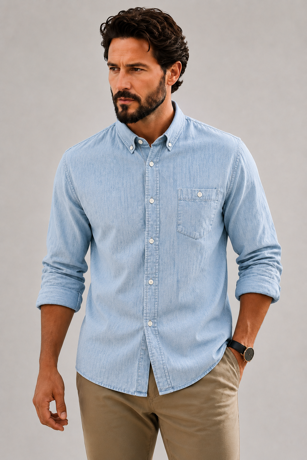 Men’s Classic Cotton Denim Shirt