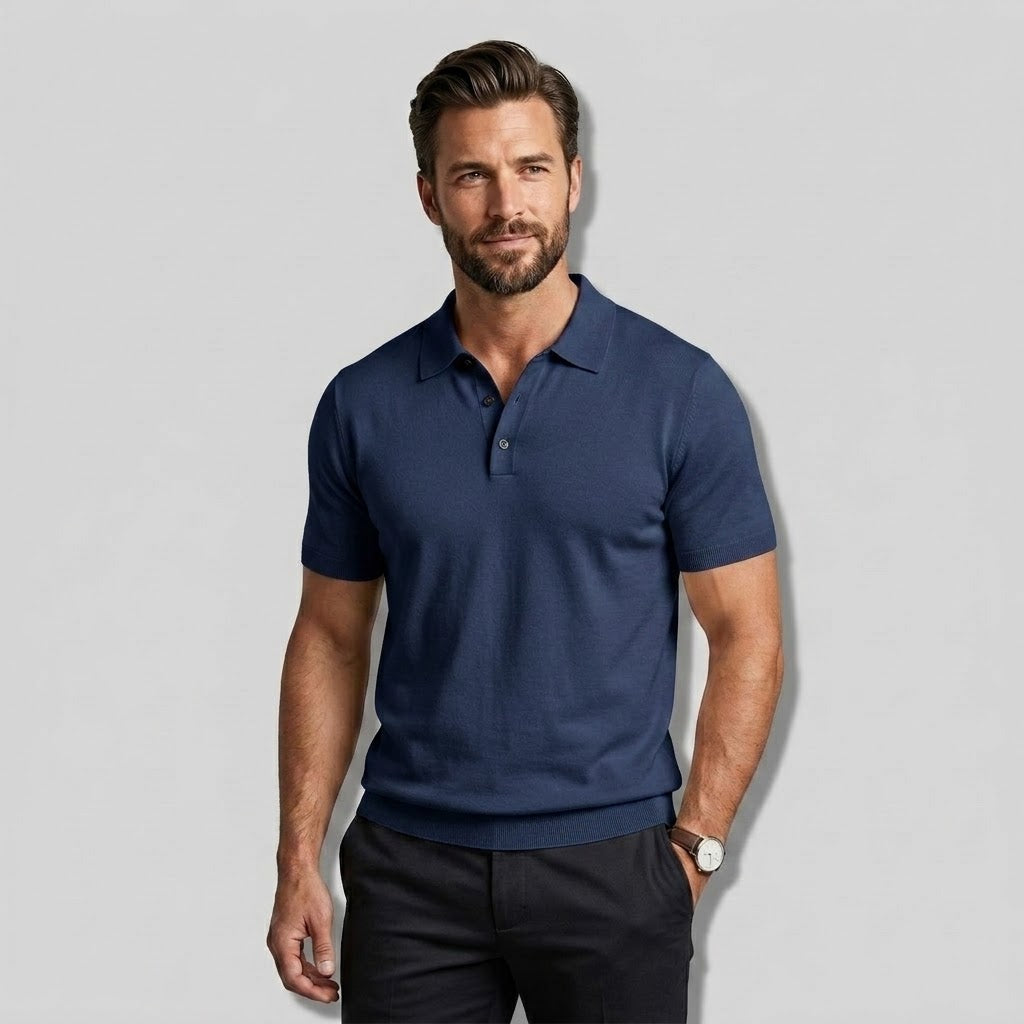 Men’s Merino Wool Short-Sleeve Polo Shirt