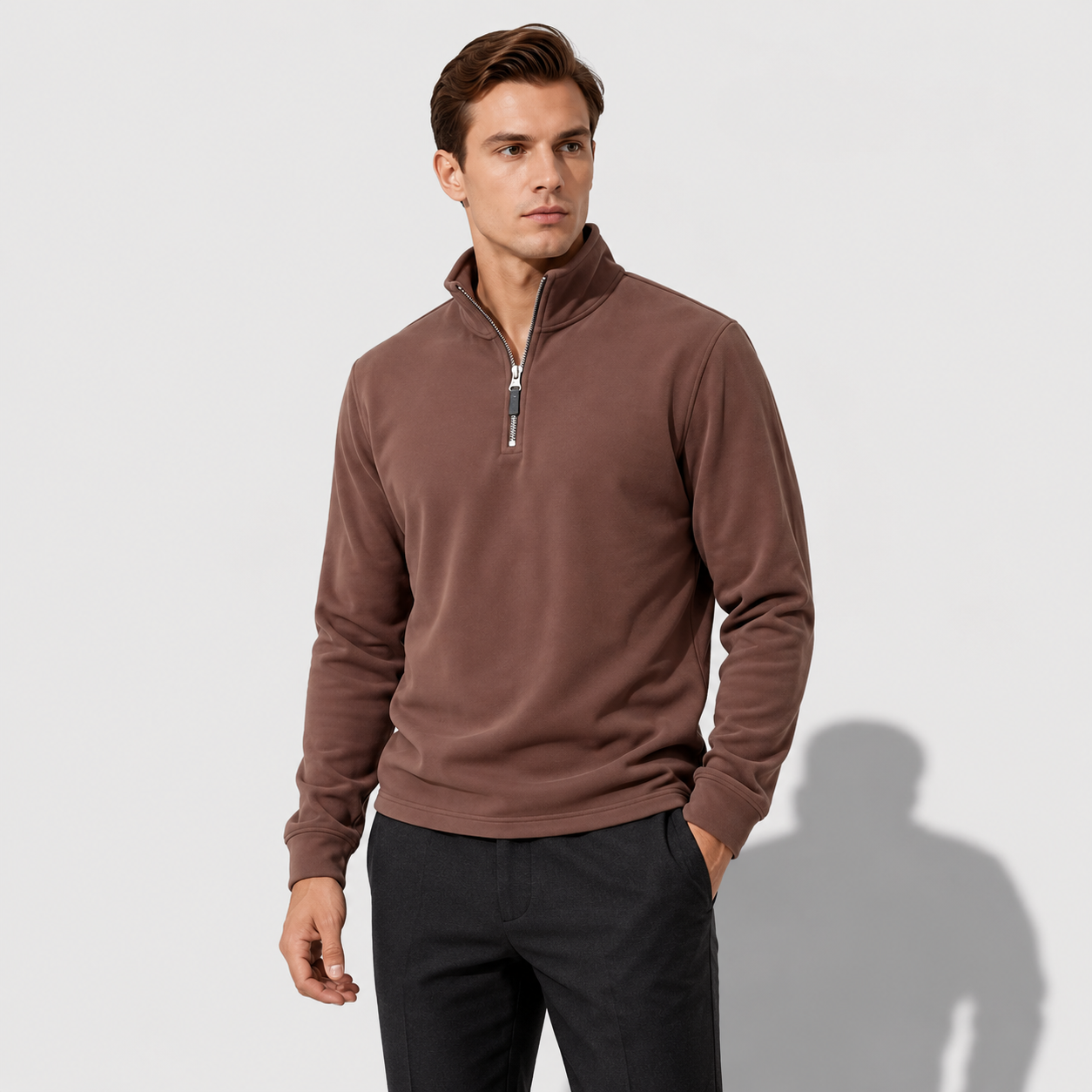 Men’s Warm Fleece Half-Zip Pullover Jacket
