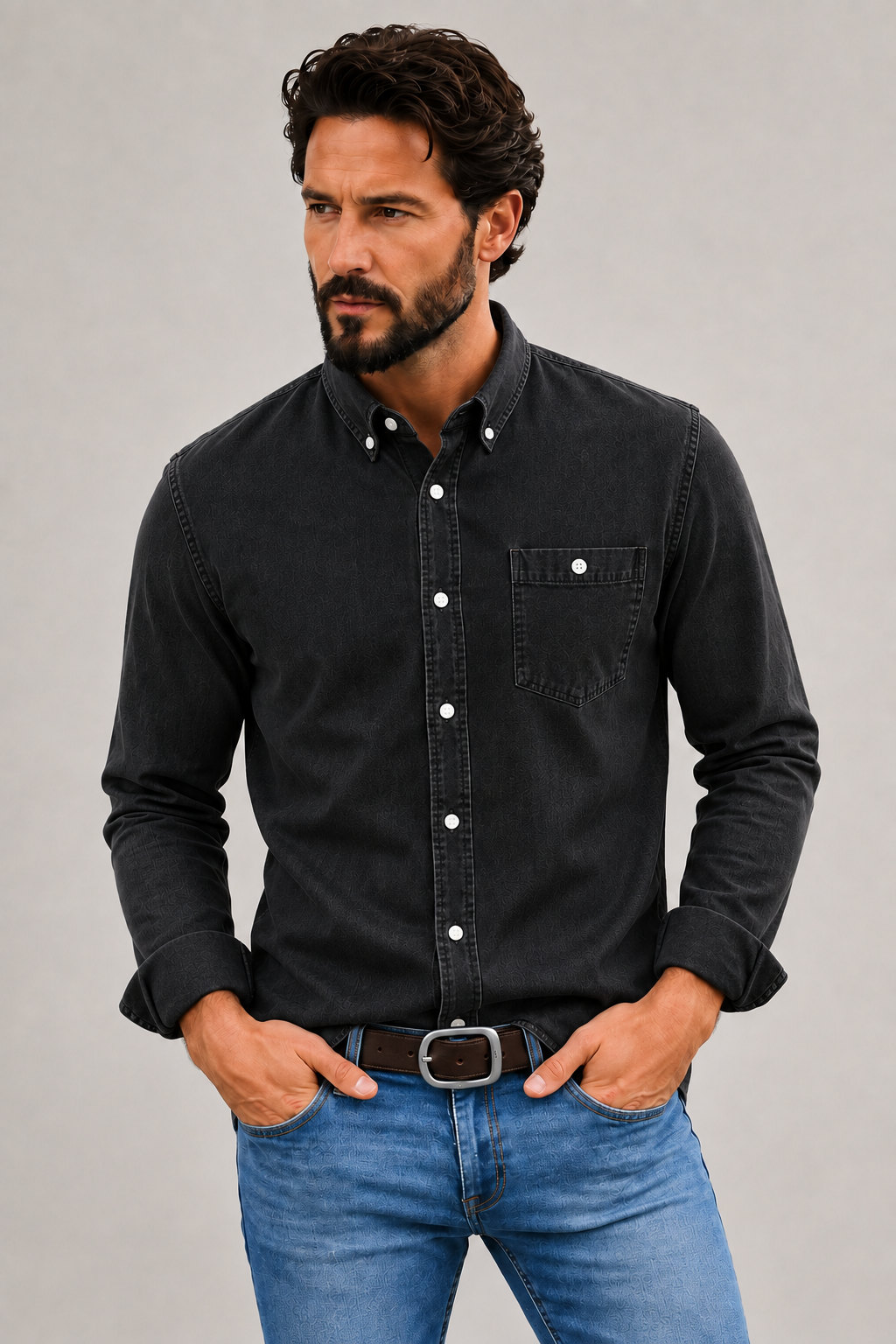 Men’s Classic Cotton Denim Shirt