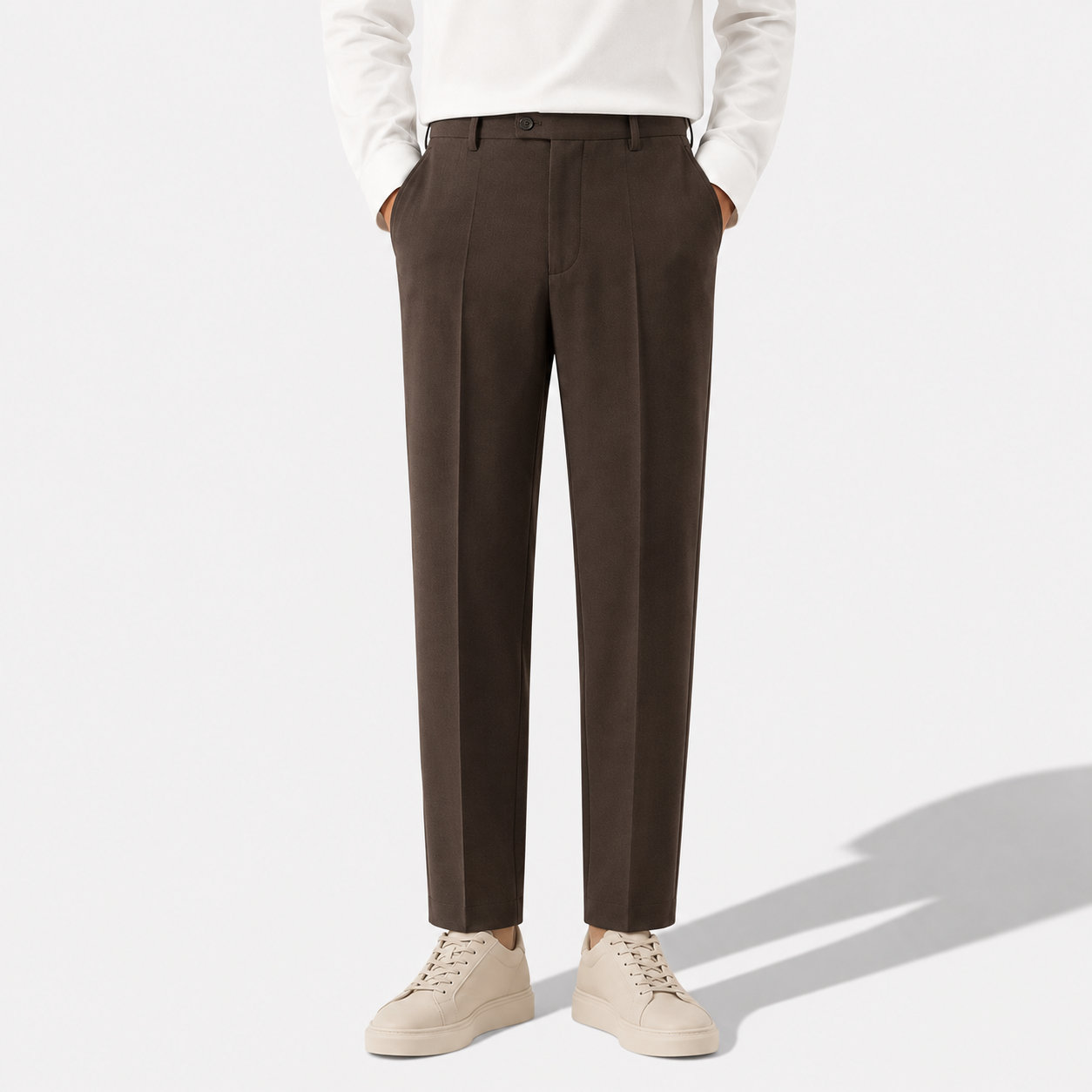 Men’s Classic Slim-Fit Suit Trousers