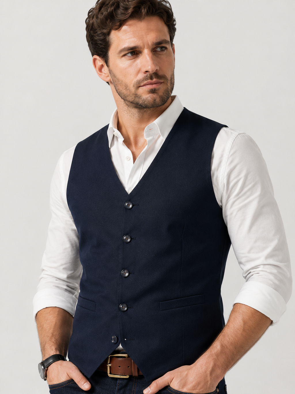 Men’s Classic Textured Tailored Vest
