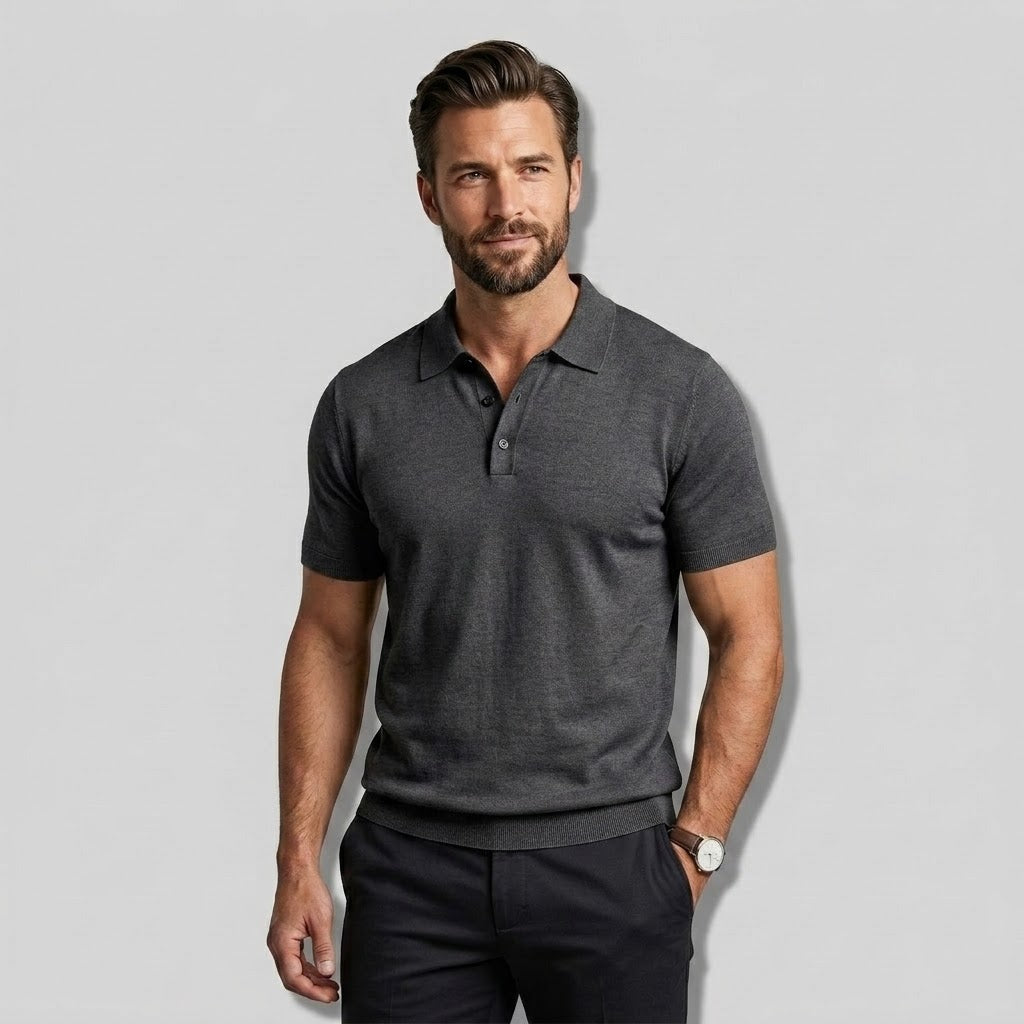 Men’s Merino Wool Short-Sleeve Polo Shirt