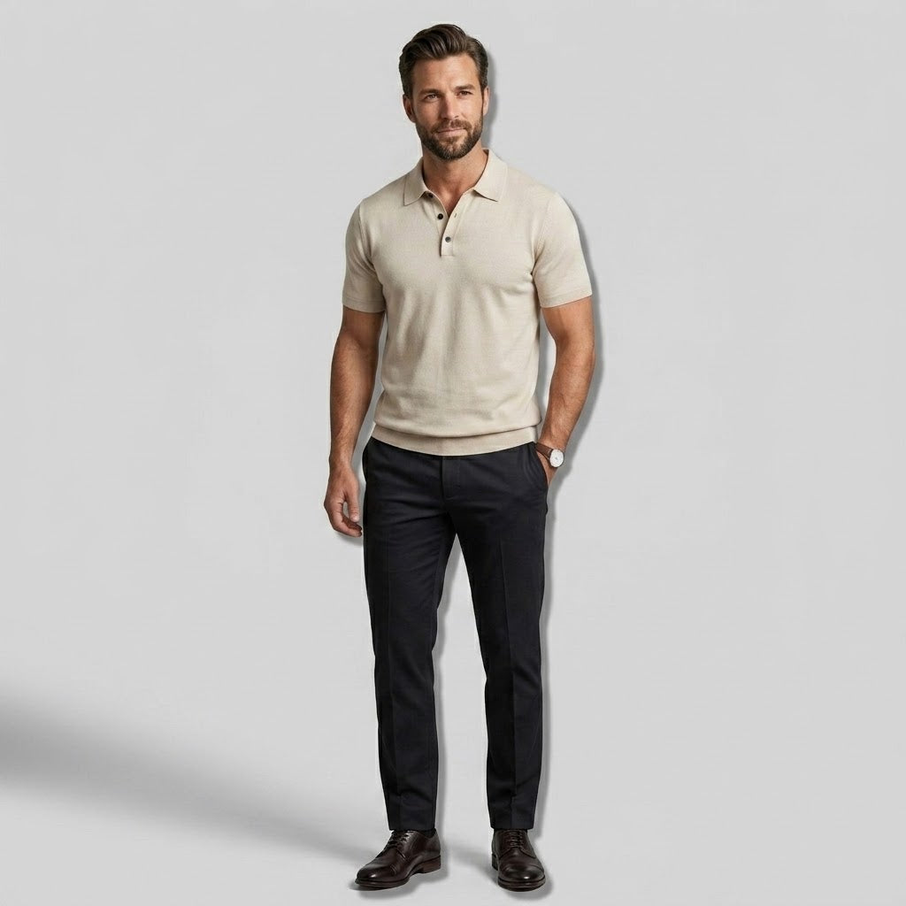 Men’s Merino Wool Short-Sleeve Polo Shirt