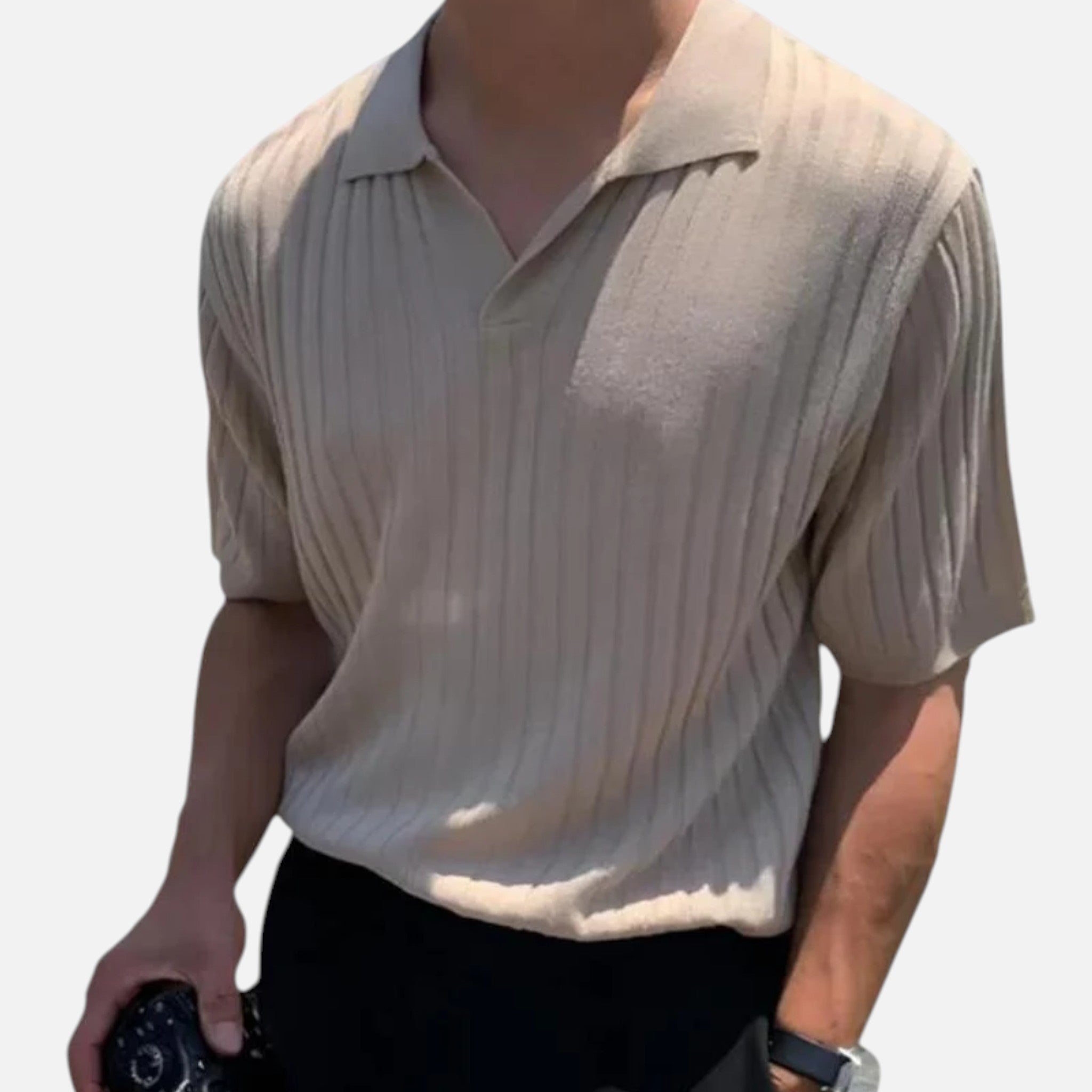 Men’s Ribbed Cotton Blend Polo