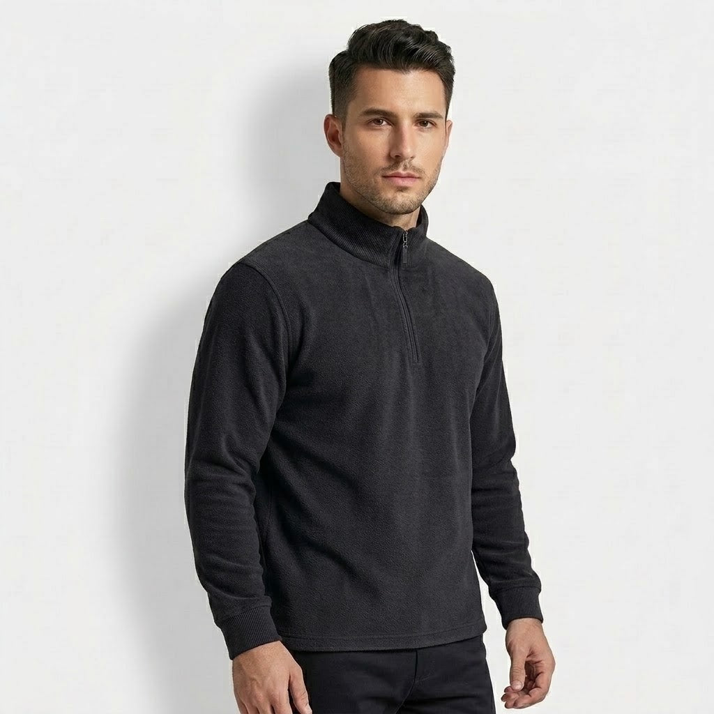 Men’s Australian Merino Wool High-Neck Zip Sweater