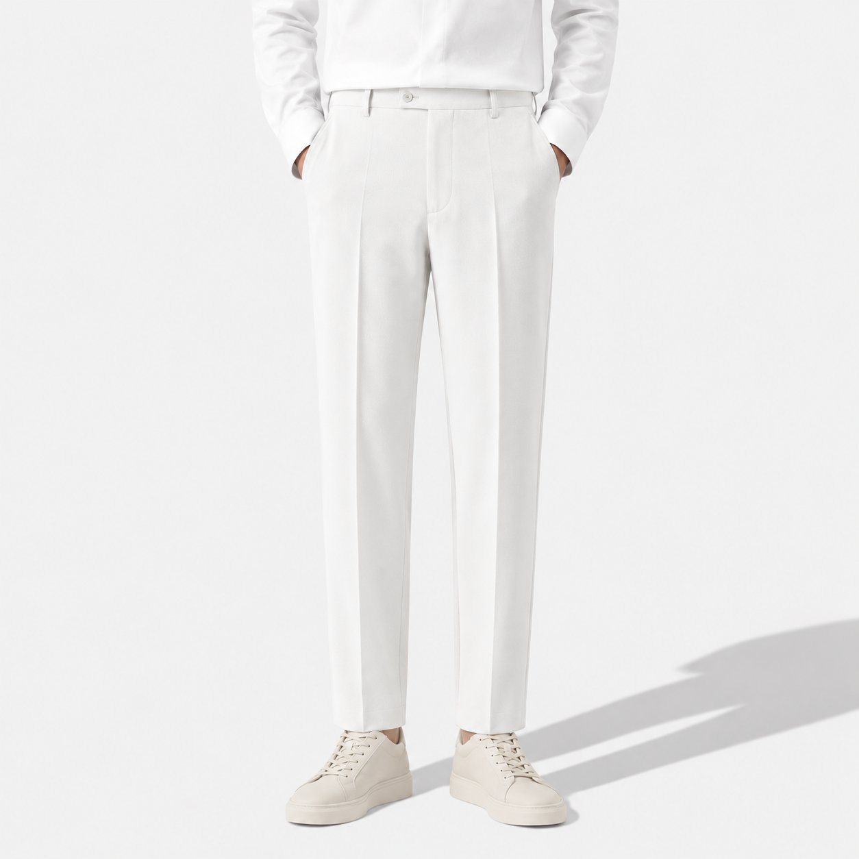 Men’s Classic Slim-Fit Suit Trousers