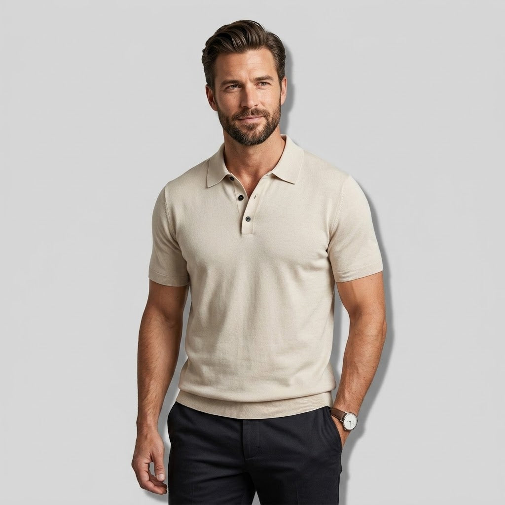 Men’s Merino Wool Short-Sleeve Polo Shirt