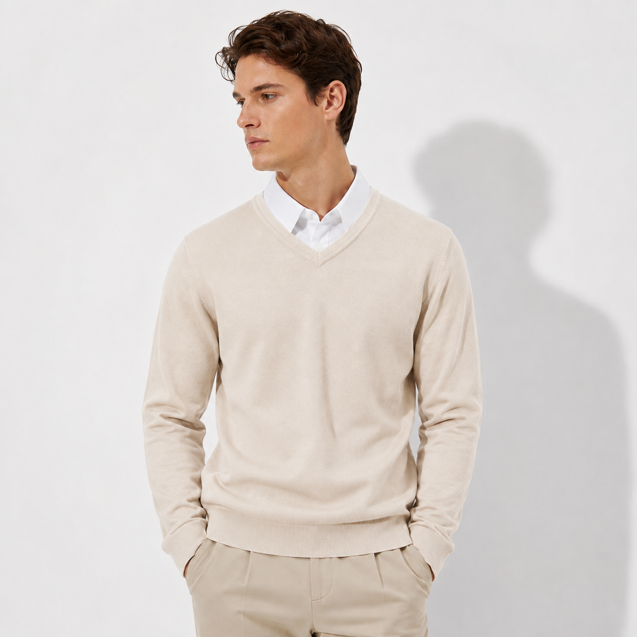 Men’s Classic V-Neck Knit Sweater