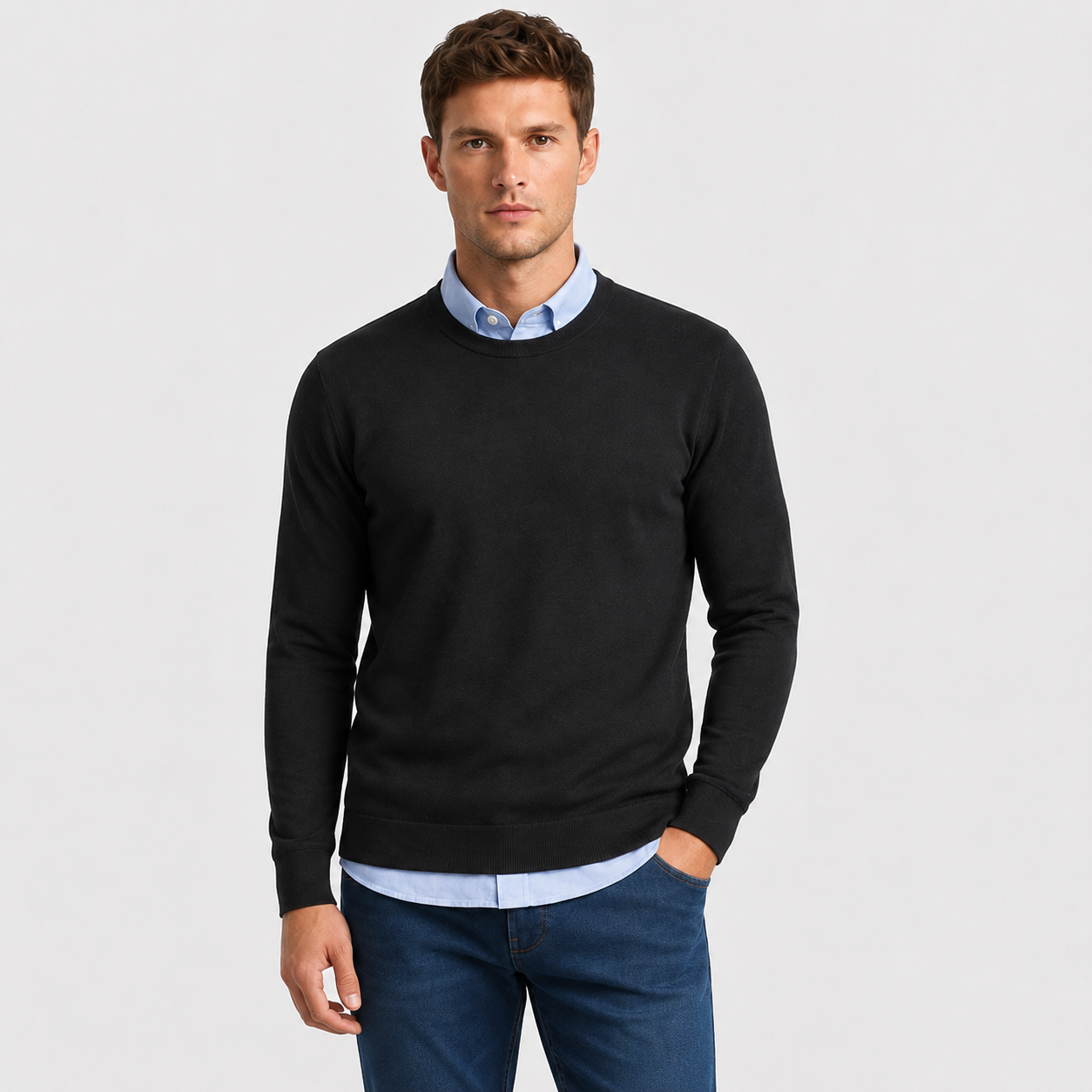 Men’s Classic V-Neck Lightweight Knit Sweater