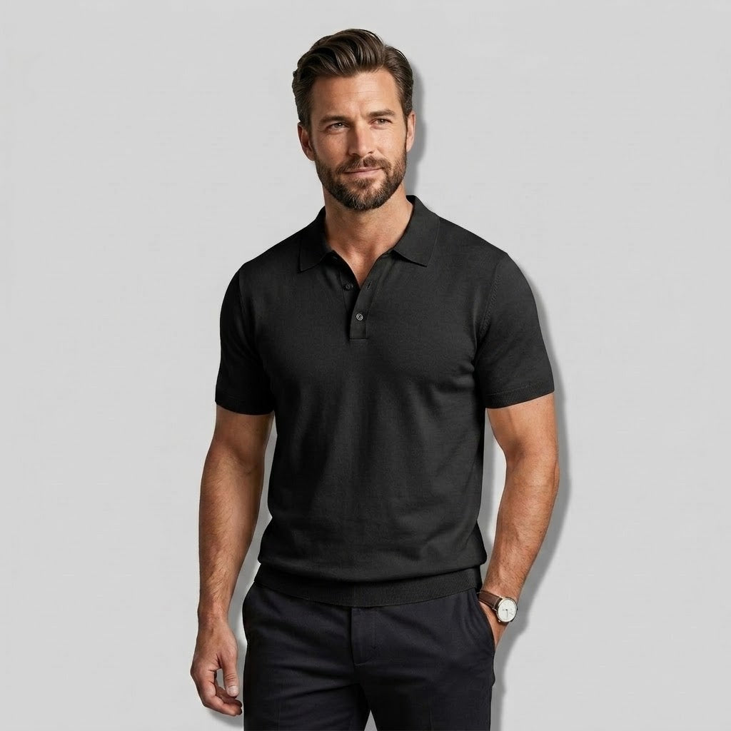 Men’s Merino Wool Short-Sleeve Polo Shirt