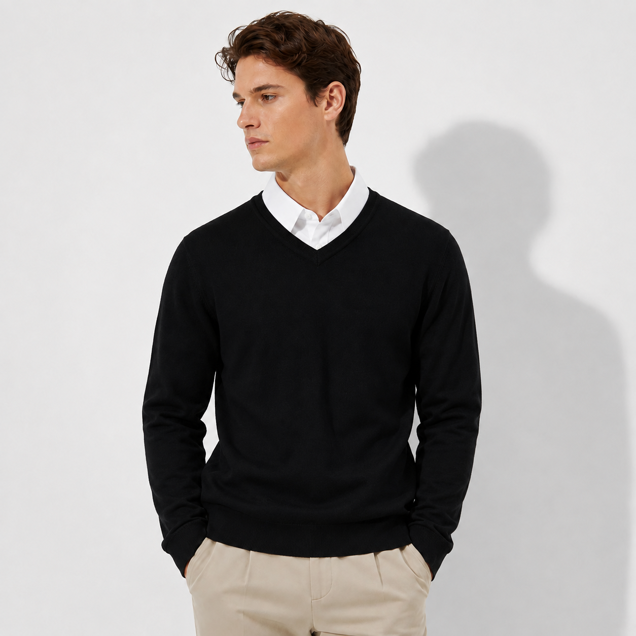 Men’s Classic V-Neck Knit Sweater