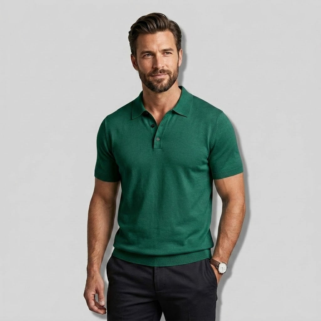 Men’s Merino Wool Short-Sleeve Polo Shirt