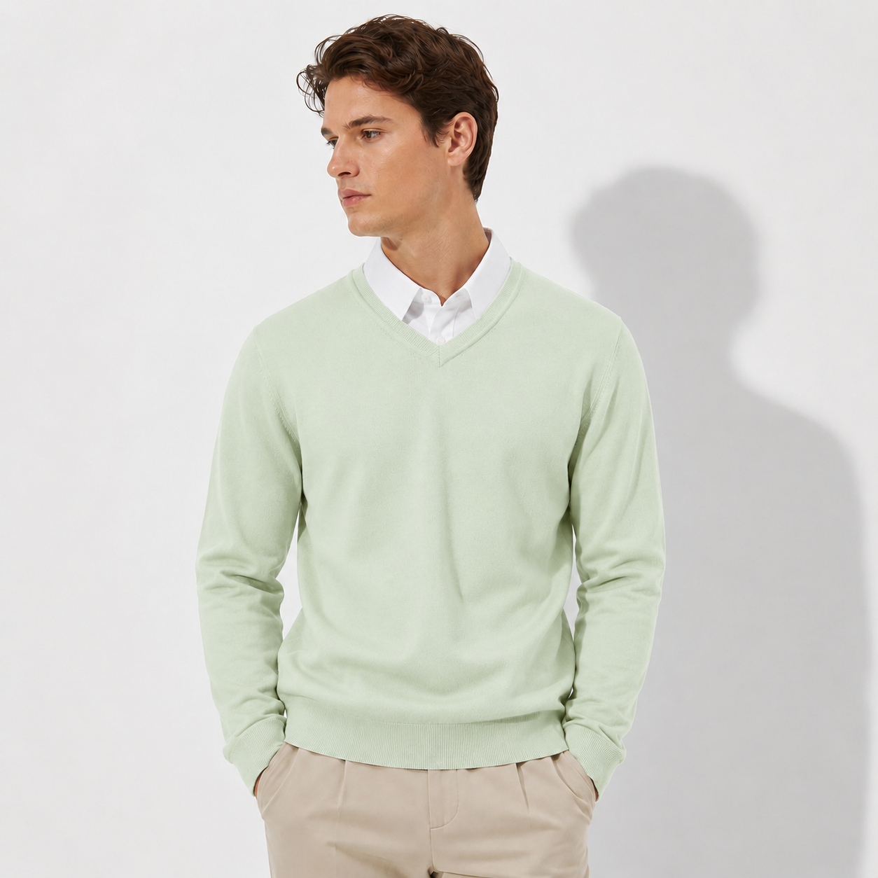 Men’s Classic V-Neck Knit Sweater