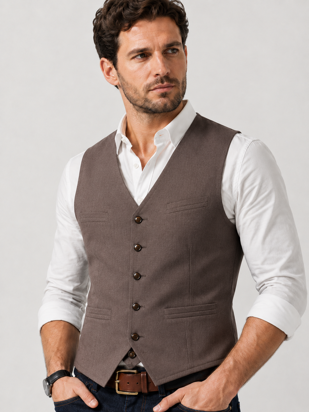 Men’s Classic Textured Tailored Vest