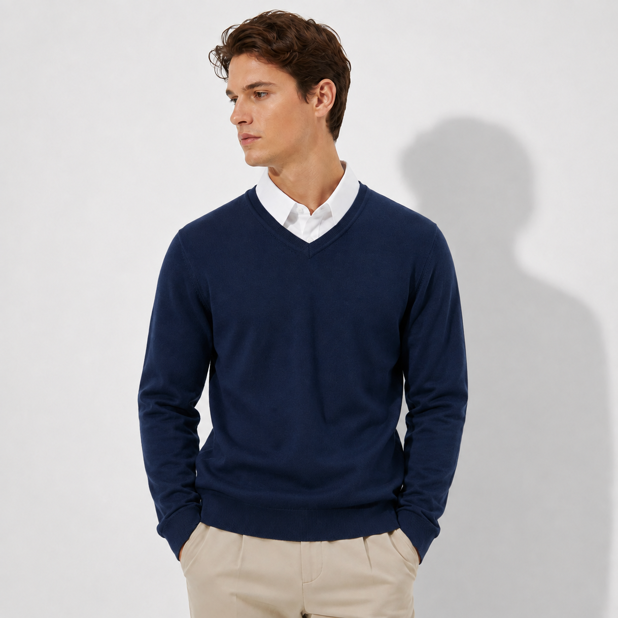 Men’s Classic V-Neck Knit Sweater