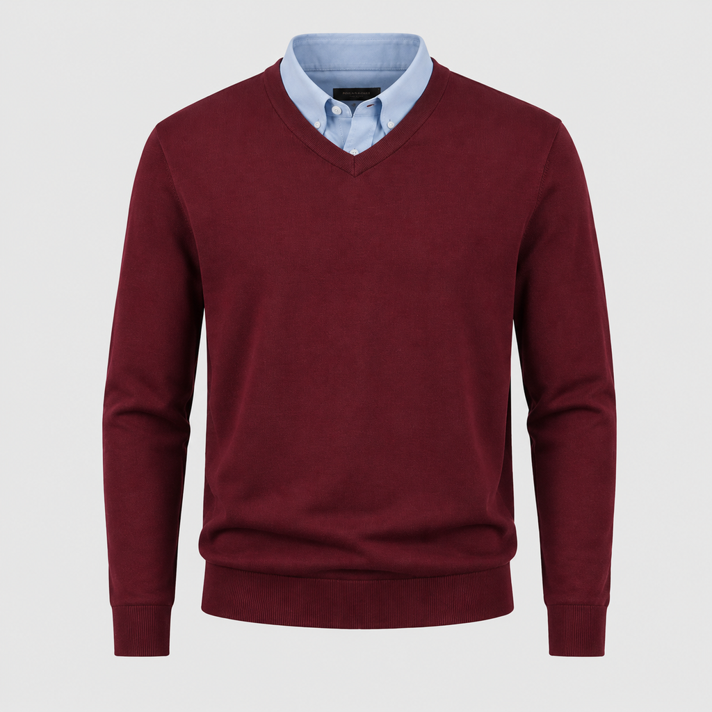 Men’s Classic V-Neck Lightweight Knit Sweater