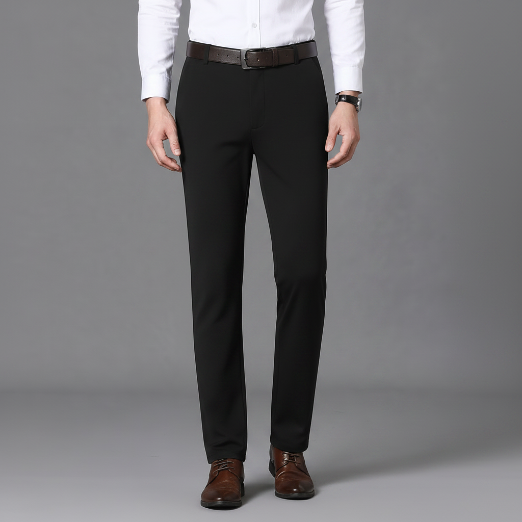 Men’s Classic Slim-Fit Business Casual Trousers