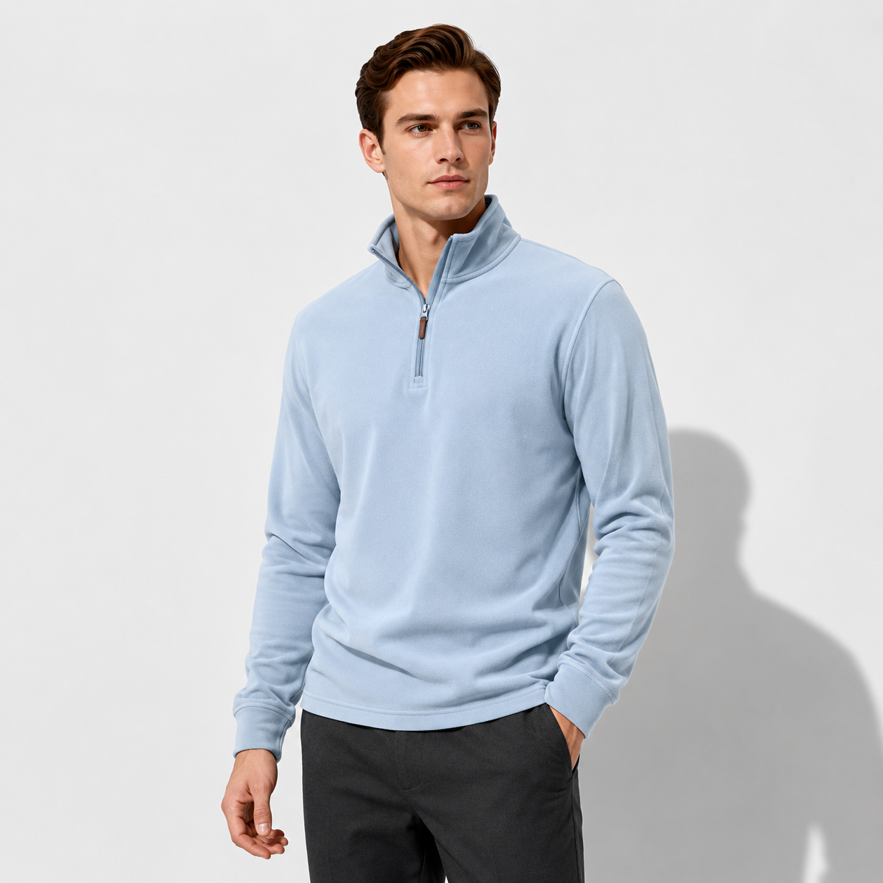 Men’s Warm Fleece Half-Zip Pullover Jacket