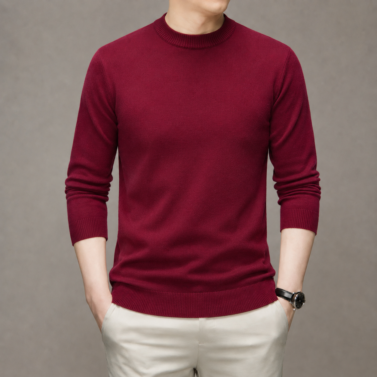Men’s Classic Crewneck Knit Pullover Sweater