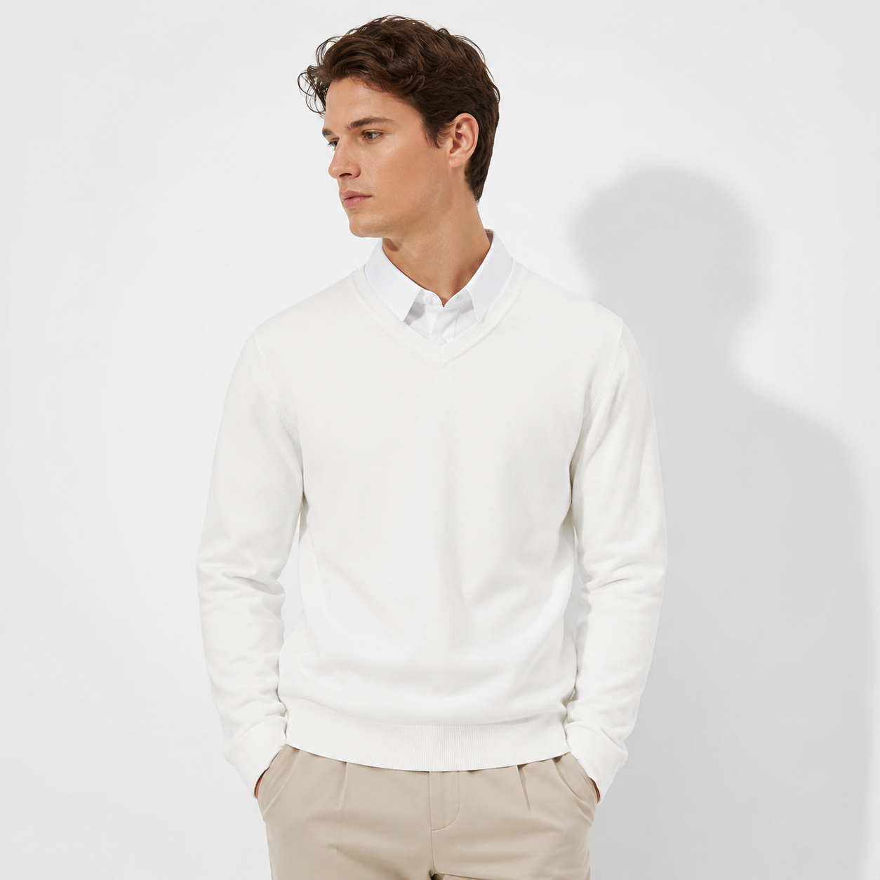 Men’s Classic V-Neck Knit Sweater