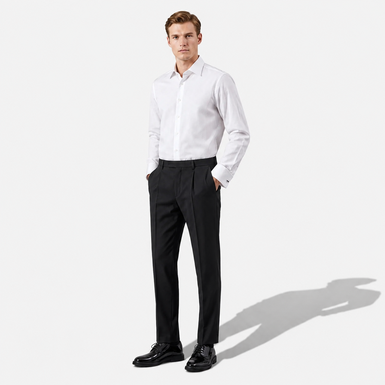 Men’s Classic Slim-Fit Suit Trousers