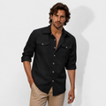 Men’s Relaxed Linen Double-Pocket Shirt