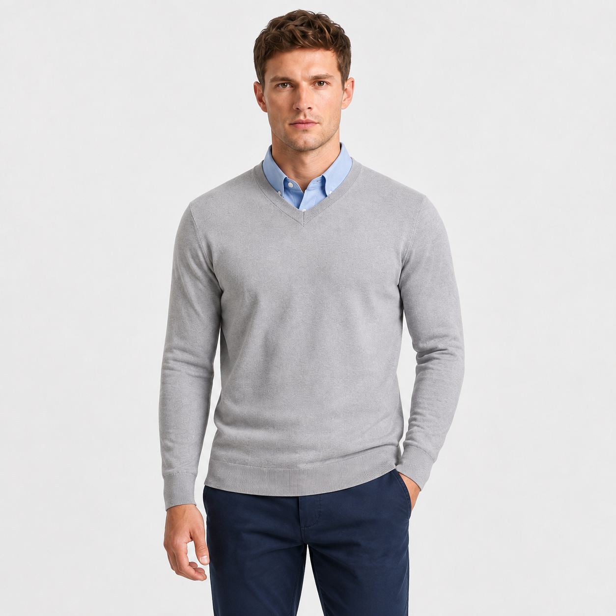 Men’s Classic V-Neck Lightweight Knit Sweater