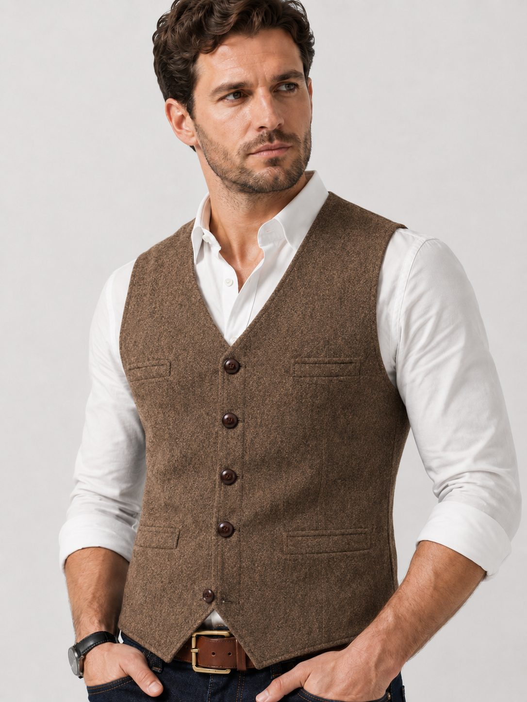 Men’s Classic Textured Tailored Vest