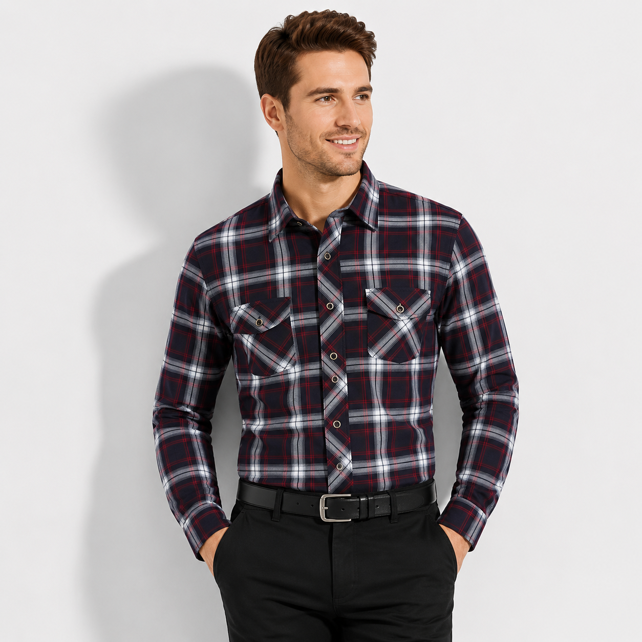 Men’s Brushed Cotton Plaid Flannel Shirt