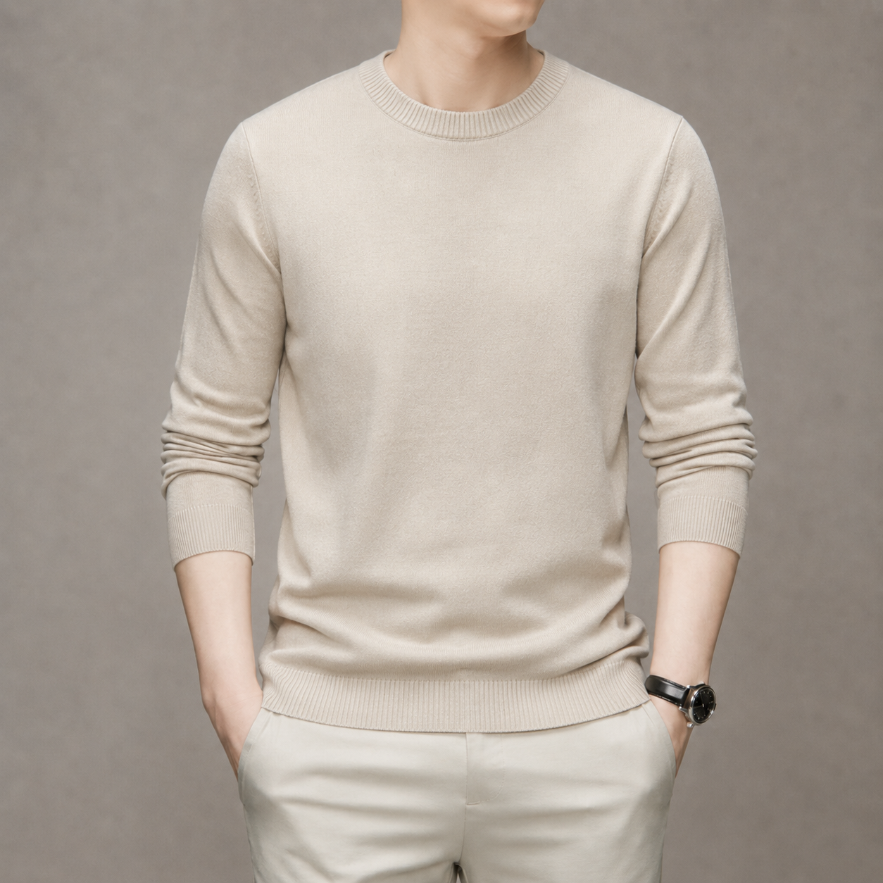 Men’s Classic Crewneck Knit Pullover Sweater