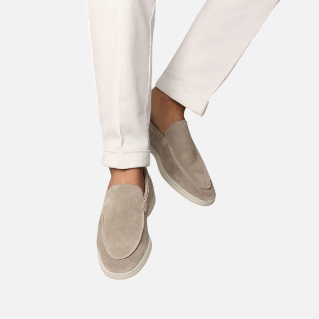 Maison Delmont | Men’s Riviera Faux Suede Moccasins