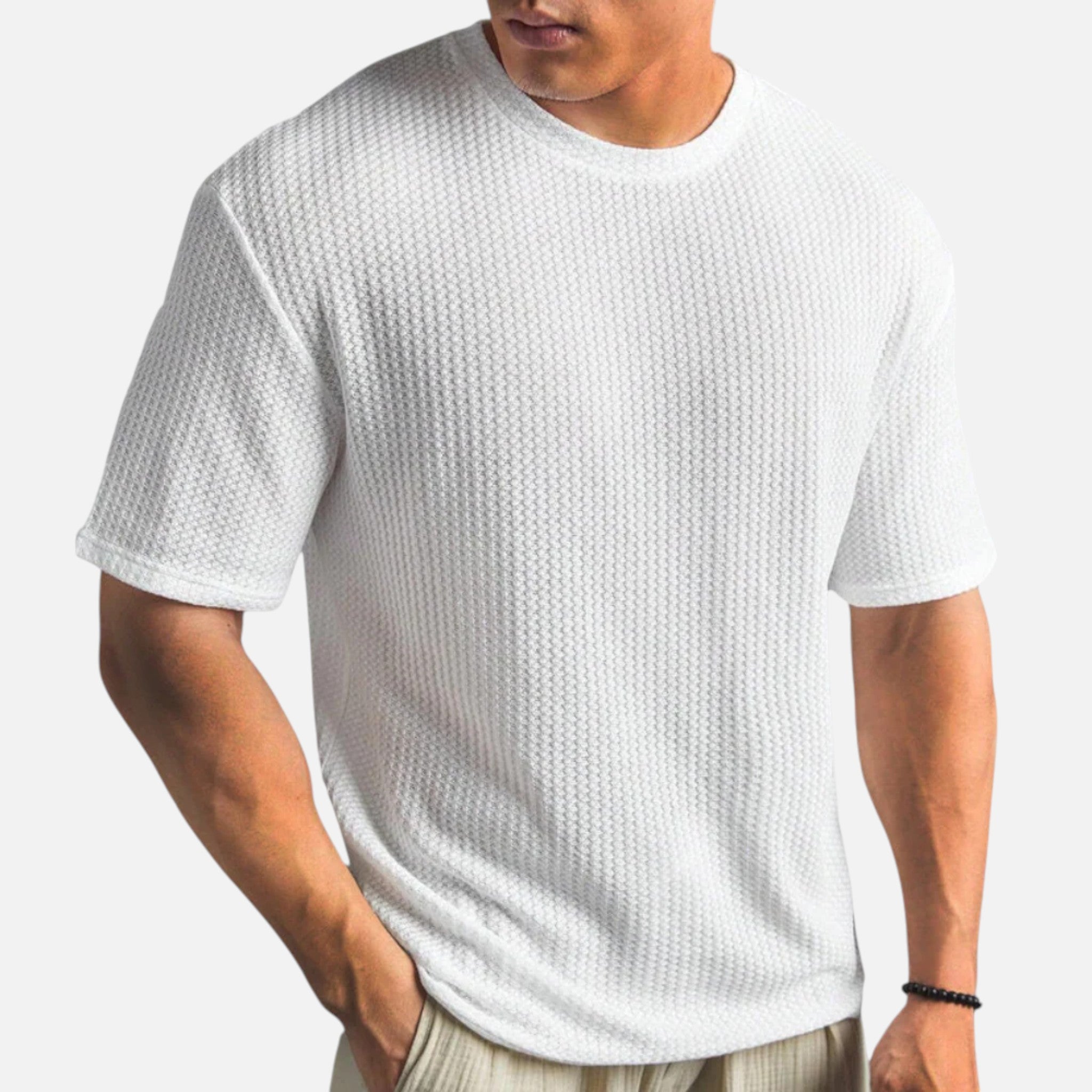 Maison Delmont | Men’s Waffle Knit Casual Shirt