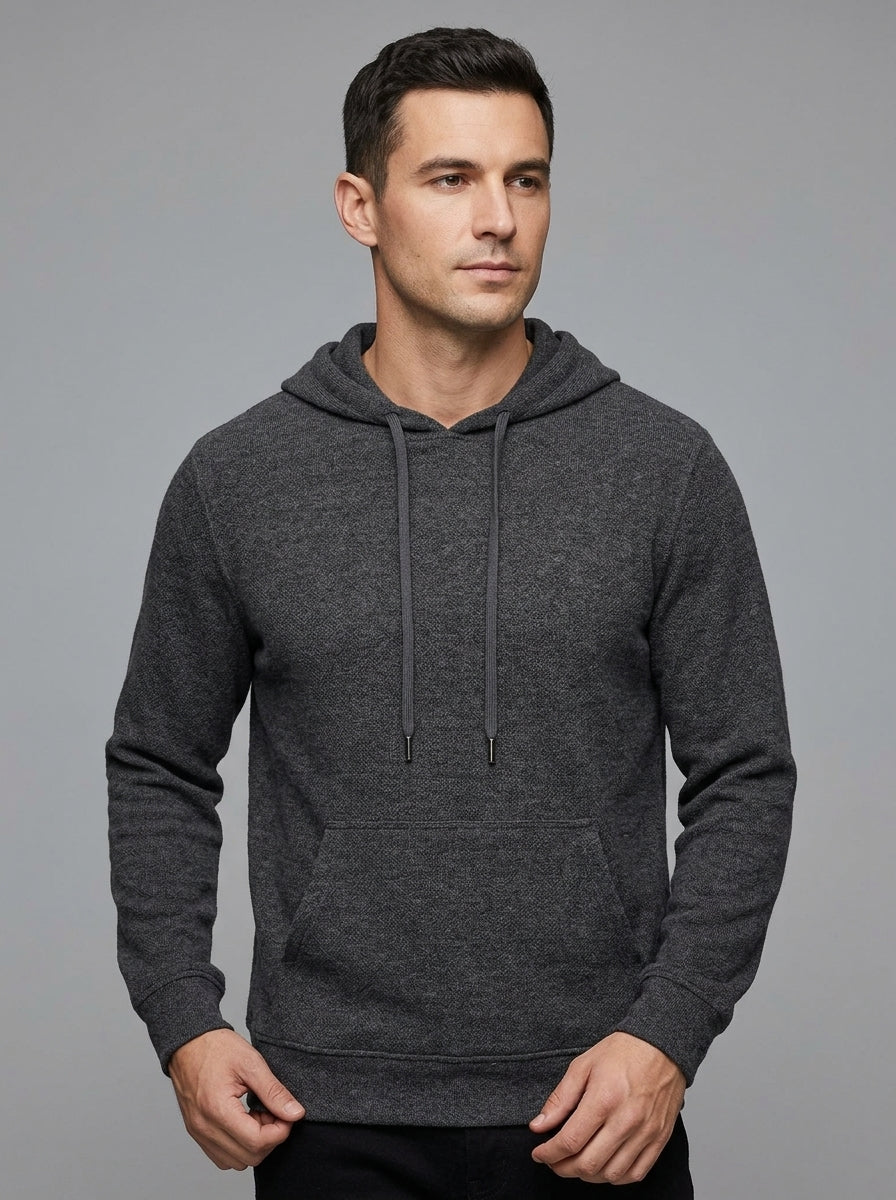 Men’s Merino Wool Knitted Hooded Sweater