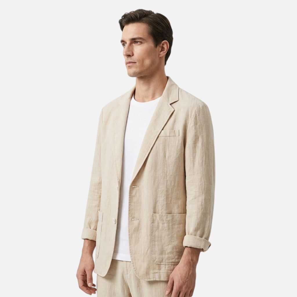 Maison Delmont | Men’s Tailored Cotton Linen Blazer