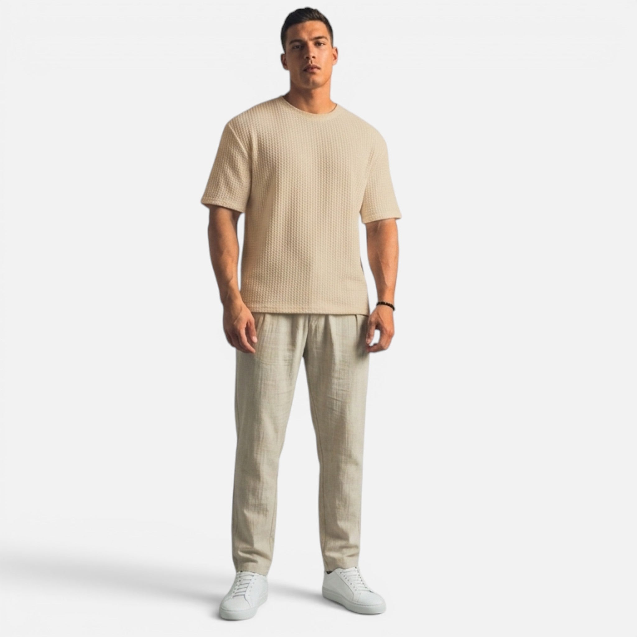 Maison Delmont | Men’s Waffle Knit Casual Shirt