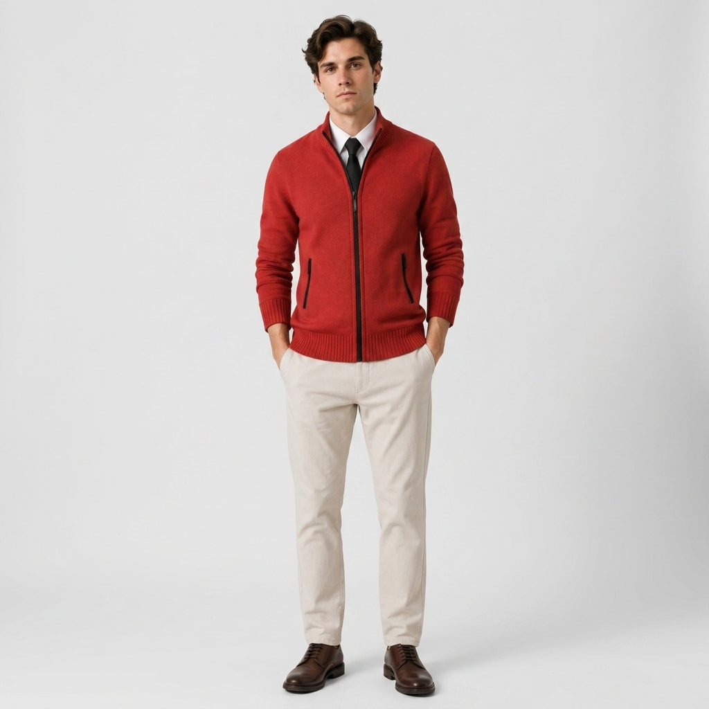 Men’s Classic Zip-Up Knit Cardigan